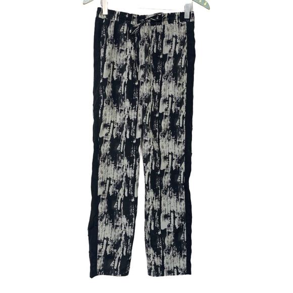 Band of Gypsies Cropped Pants Small Womens Semi Sheer Black White Drawstring S - Picture 1 of 11